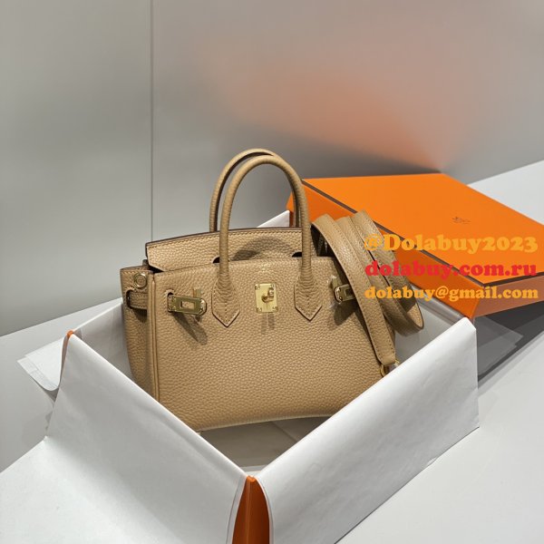 Luxury 20CM Hermes Mini Birkin With Strap Togo Leather
