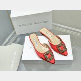 Replicas Manolo Blahnik Hangisi Flat Mules
