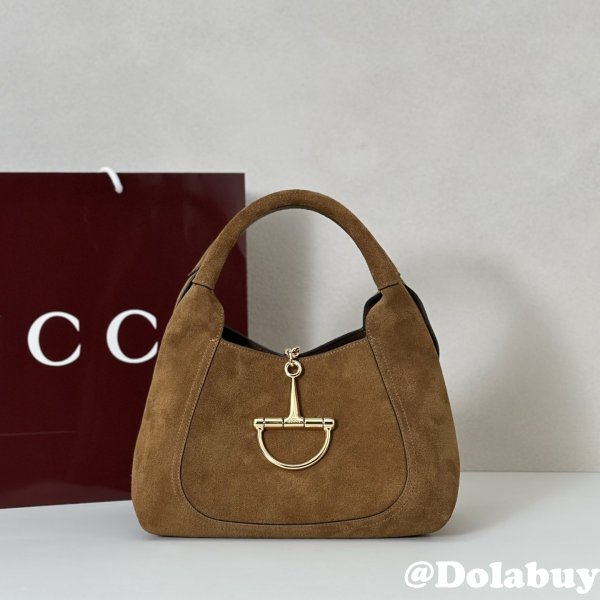 Gucci Softbit Medium Top Handle Brown Velvet 837467 Bag