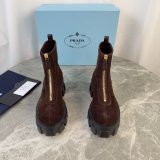 2026 prada Leather zipper booties