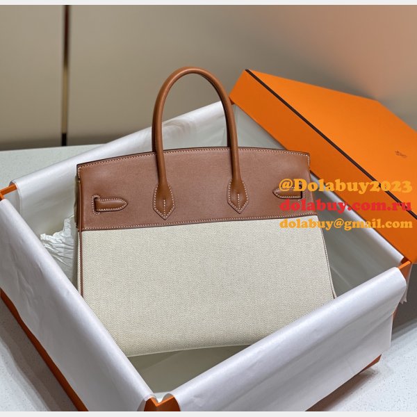 Hermes Birkin 35cm Canvas Swift Handbags