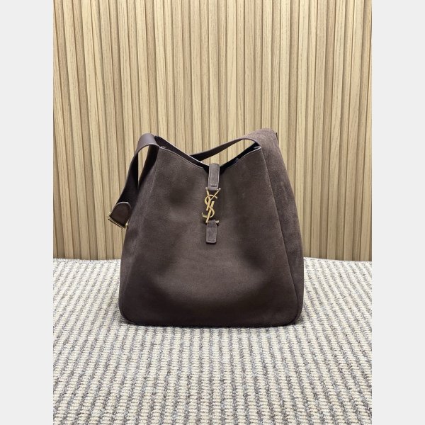 Saint Laurent Top 753837 Le 5 A 7 Supple Large In Grained Hobo Bag