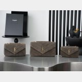 YSL LOULOU MATELASSE suede handbag in green