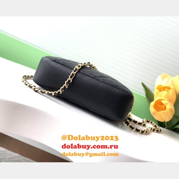 Designer Mini Camera Case Shiny AS5190 Lambskin Black