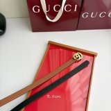 Replica Luxury Gucci Reversible thin belt 2.0CM