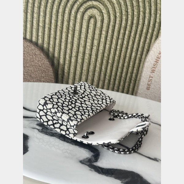 CC Water droplet black and white pearl Handbag 20CM