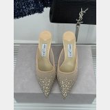 JIMMY CHOO crystal-embellished mesh mules