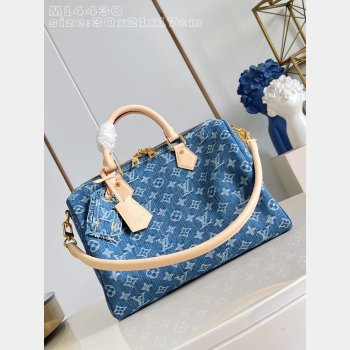 Louis Vuitton 1:1 M14430 Blue Speedy Soft 30 Monogram Denim Bag