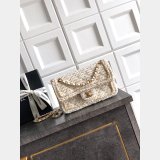 2026 CC Tweed FLAP BAG Beige