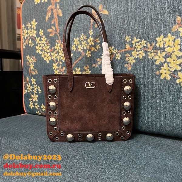 Top Valentino GARAVANI NELLCOTE TOTE  suede BAG SMALL