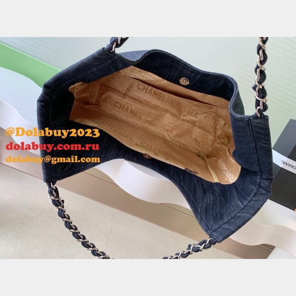 Top Quality AS2138 Vintega Denim Tote Shopping Bag
