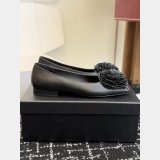 Best 1:1 CC Raffia Camellia Flats