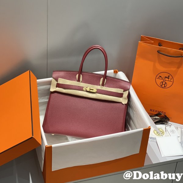 Hermes Birkin 35cm Togo leather Handbags Burgundy