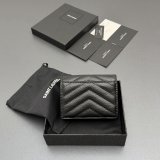 Saint Laurent MATELASSE compact zip around wallet