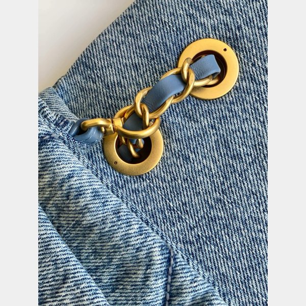 Perfect Maxi Flapbag Washed Denim AS5734 24CM Bag