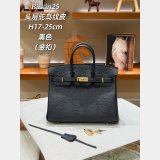 Hermes birkin 25cm calf Leather ostrich Vein bag