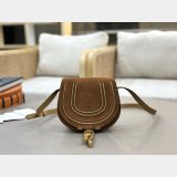 Marcie saddle bag in suede leather