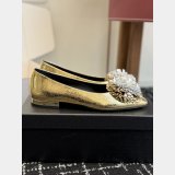 Best 1:1 CC Raffia Camellia Flats
