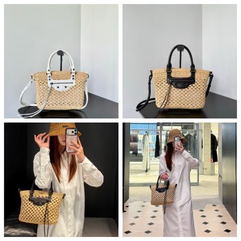 Balenciaga Le City Basket Raffia bag
