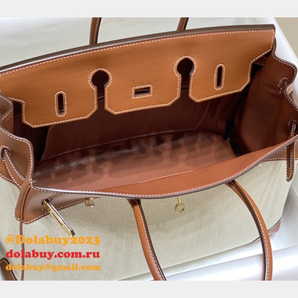 Hermes Birkin 35cm Canvas Swift Handbags