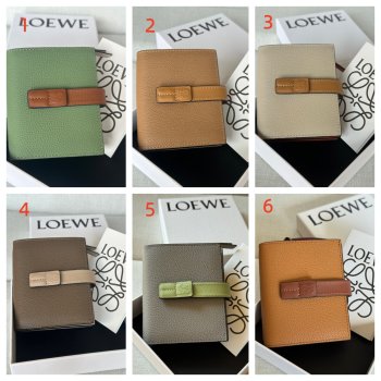 Loewe Compact zip wallet in soft grained calfskin