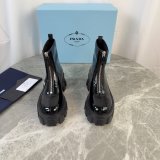 2026 prada Leather zipper booties