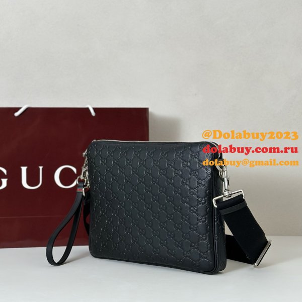Gucci GG Emblem Medium Crossbody Luxury 850214 Black Bag