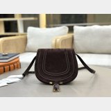 Marcie saddle bag in suede leather