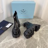 2026 prada Leather zipper booties