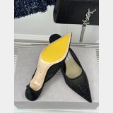 JIMMY CHOO crystal-embellished mesh mules