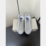 Women Super-Star in silver glitter with ice-gray suede star