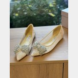 Jimmy Choo Beige Lace and Leather Wedding Pumps