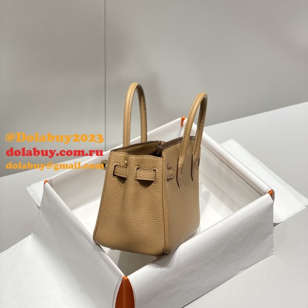 Luxury 20CM Hermes Mini Birkin With Strap Togo Leather