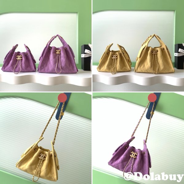 Best CC AS5631 25 Hobo Metallic Grained Calfskin Bag