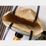 LOEWE Puzzlefold Raffia Fold Tote Medium