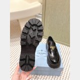 Prada Brushed leather Monolith loafers