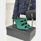 Top Quality YSL EMILIE mules in satin crepe