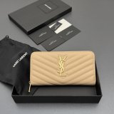 CASSANDRE MATELASSE ZIP AROUND WALLET IN GRAIN LEATHER