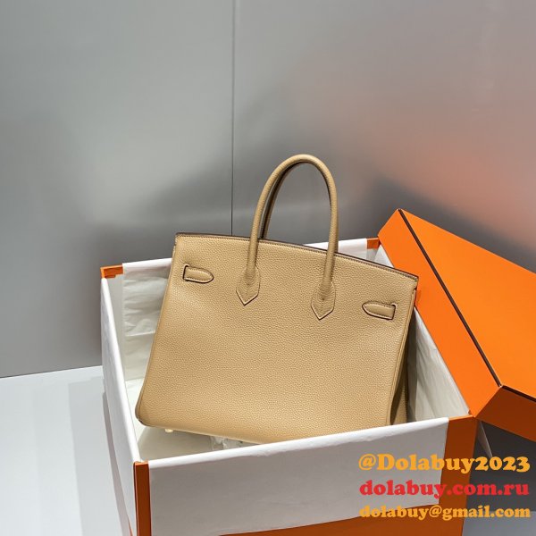 Hermes Birkin 35cm Togo leather Handbags Light Brown