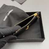 Saint Laurent CASSANDRE MATELASSE FRAGMENTS CARD CASE IN GRAIN LEATHER