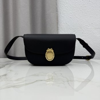 Dior Médaillon Flap Black Grained Calfskin M3920 Bag