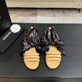 CC 26 Lambskin And Silk Flat Sandals