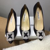 Best Manolo Blahnik HANGISI GLITTER Fabric Jewel Buckle Pumps
