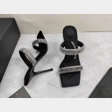 JULIE Black Crystal Hotfix Tubular Sandals