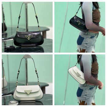 Luxury Prada 1BD345 Flap Calf Leather Shoulder Bag