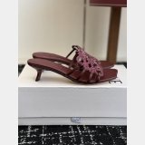 Top Loewe Petal Anagram Rhinestone Suede Heel Slide