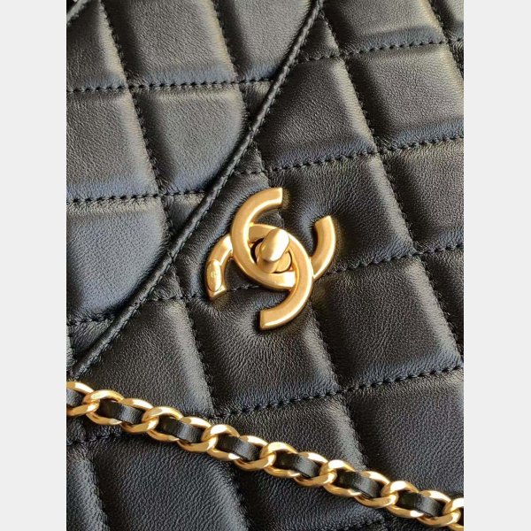 Replica AS5215 Shopping Tote Shiny Black 7 Star Bag
