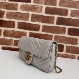 Designer Crossbody Gucci Copy 751526 GG Marmont Light-Grey Bag