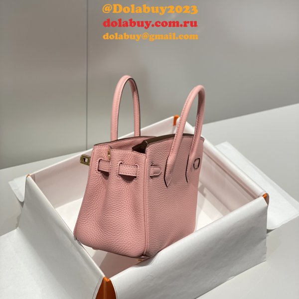 Luxury 20CM Hermes Mini Birkin With Strap Togo Leather