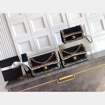 2026 CC Tweed FLAP BAG Black